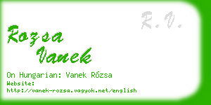 rozsa vanek business card