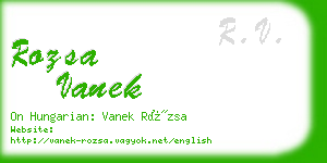 rozsa vanek business card